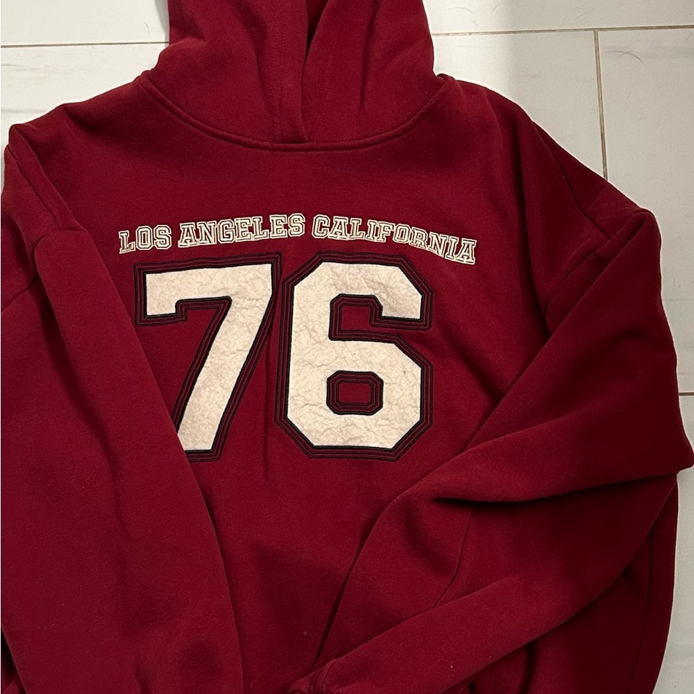 Edikted Burgundy 76 Cali hoodie XS